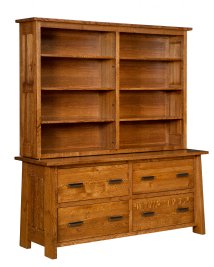 Freemont Mission 4-Door Lateral Credenza Double-wide Bookcase